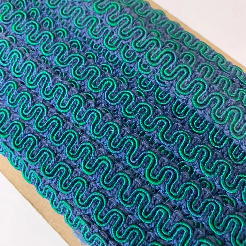 Vintage Blue/Green Braided Trim 35 Yards‎ NOS